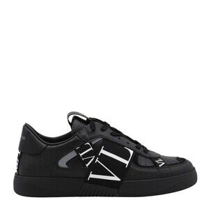 Valentino Garavani Textured Leather Sneakers With Bold Strap And Branding - NWT